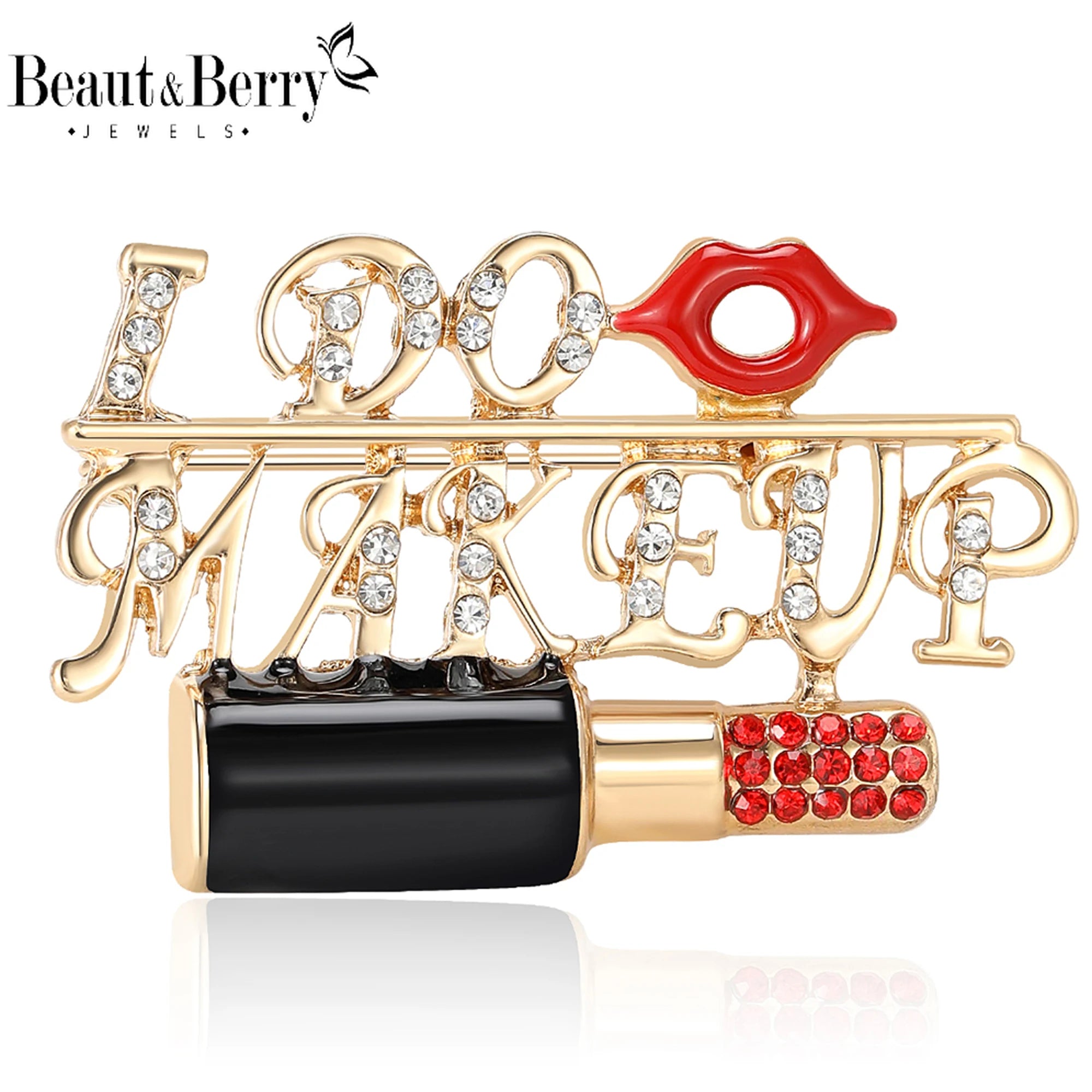 Beaut&Berry Beautiful Lipstick Lips Brooches for Women Unisex Glamour Pins Casual Party Accessories New Gifts Friends Decoration